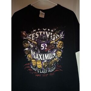 Vintage NFL Baltimore Ravens Ray Lewis "Last Ride" Graphic T-Shirt Mens L